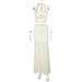 Women's Clothing Vest High Waist Mesh Splicing Long Skirt Hot Girl Holiday Style Suit Female_ecoleips.com