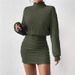 Cross-Border European And American 2025 Autumn Winter New Bodycon Long Sleeve High Neck Ribbed Knit Sexy Dress_ecoleips.com