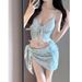 Korean Style Women's Three Piece Swimsuit Slimming Bikini Set Vacation Hot Spring Theme Covers Tummy Sexy Polyester_ecoleips.com
