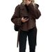 Autumn And Winter Women's Woolen Jacket Personalized Lace-up Long-sleeved Women's Coat Jacket_ecoleips.com