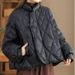 girl Button Down Jacket For Women 2025 Winter New Chinese Style Stand Collar Petite Slimming Cotton Coat_ecoleips.com