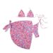 Women's Clothing Printed Bikini Three Piece Set Gauze Skirt Split Sexy Holiday Bikini Swimsuit_ecoleips.com