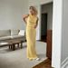 European And American Cross-Border Trade Elegant Style Women's New Sleeveless High Neck Knitted Vest Bodycon Long Dress_ecoleips.com