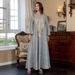 Women's Elegant Temperament Robe Mesh Embroidery Sequin Long Dress_ecoleips.com