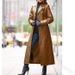 Women's Slim-Fit Button Leather Jacket – Long Coat Windbreaker (Black/Brown/Bluish/Maroon, Sizes S-4XL)_ecoleips.com