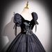 Women's Clothing Evening Dress Black Heavy New Puff Sleeve Vocal Art Examination Performance Host Dress_ecoleips.com