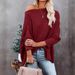 Women's Waffle Knit Top – Asymmetrical Shoulder Batwing Sleeve Blouse (Black/White/Silver/Red/Blue/Brown/Army Green/Olive) – S To Xxl_ecoleips.com