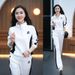 Women's Casual Sports Suit Slim Stand Collar Sweater Wide Leg Pants Two Piece Set Fashionable Spring Autumn 2024 New Style_ecoleips.com
