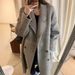 Luxury Double-Faced Alpaca Wool Coat – Oversized Korean Style Trench (Extended & Petite Sizes, Grey/Beige/Charcoal)_ecoleips.com