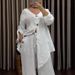 Women's Clothing Solid Color Cotton And Linen Loose Irregular Button Suit Female V Neck Cardigan Wide Leg Pants 2 Piece Set_ecoleips.com