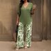 Digital Print V-Neck Lounge Set – Long Sleeve Top & Relaxed Pants (S-3XL, 6 Colors) | Lightweight Polyester Comfort Wear_ecoleips.com