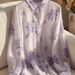 Women's Clothing Good Looking Unique Beautiful French Top Purple Printed Shirt Female_ecoleips.com