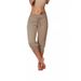 Cross-border Foreign Trade Women's Knitted Three-quarter Tight-fitting Elastic Waist Drawstring Pocket Spor Casual_ecoleips.com