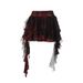 Women's Sexy Black Plaid Polka Dot Mesh Puff Skirt Irregular Style Summer 2025 New Arrival Dark Theme for Women_ecoleips.com