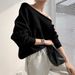 Korean Chic Oversized Off-Shoulder Sweater - French-Inspired Batwing Sleeve Knit Top For Women (Gray, Black, Beige, One Size)_ecoleips.com