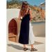Elegant Fashion Patchwork Color Sling Dress Vacation Style Comfortable Breathable Women Casual Holiday Beach Dress_ecoleips.com