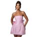 Women's Clothing New Fashion Style Temperament Sexy Jacquard Tube Top Bowknot Mini Dress Women_ecoleips.com