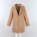 Women's Faux Fur Coat Long Sleeve Lapel Jacket Fashionable Winter Outerwear For Ladies (White, Khaki, Pink, Gray, Black, Brown)_ecoleips.com
