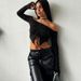 AC417 Cross-Border European American Women's Clothing 2024 Spring And Autumn Two-Way Wear Top With Bell_ecoleips.com