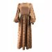 Women's Clothing stitching flower print fashionable and elegant dress_ecoleips.com