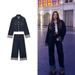Cross-Border European American Women's Clothing INS Hot-Selling Denim Jacket And Flared Cuffed Pants Set_ecoleips.com