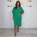 Women's Casual Loose Raglan Sleeve Dress Solid Color Irregular Knot Summer_ecoleips.com