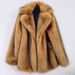 Women’s Mid-Length Faux Fox Fur Coat, Winter Warm Thickened Faux Fur Jacket With Detachable Collar, Elegant Trench Style Outerwear_ecoleips.com