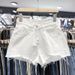 2025s Spring Summer High Waist Denim Shorts For Women Students New Ripped Versatile Frayed Slimming Korean Style Wide Leg Hot_ecoleips.com