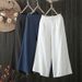 Suitable For All Seasons Cotton Wide Cropped For Women 2025 Summer Loose Plus Size High Waist Linen Straight Thin Artistic Casual Pants_ecoleips.com