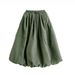 High Waisted Midi Skirt plus Size Women Loose Fit Flattering Solid Color Tie up a Line Full Skirt for 200 Lbs_ecoleips.com
