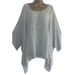 Summer New European American Style Women's Irregular Sleeve And Hem Blouse Fashion Solid Color O-Neck Casual Top_ecoleips.com