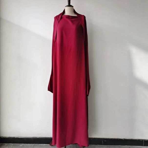 Idodo Casual Long Dress With Bat Wings And Hood A Loose-Fitting Garment Priced At 21,390; Features Long Sleeves And A_ecoleips.com