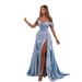 Women's Dress Off Shoulder High Front Slit Tube Evening Party Hostess Dress_ecoleips.com