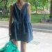 Sleeveless Strap Dress Women Summer Single-Breasted Pockets Denim Dresses Woman Korean Style Loose A Line Mini Dress_ecoleips.com