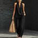 Women's Retro Distressed Washed Denim Suit Straight Leg Casual Trousers American Style Summer New_ecoleips.com