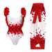 Women's Clothing Retro One-piece Swimsuit Backless Flower Skirt Swimsuit Chiffon Skirt_ecoleips.com