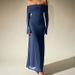 Cross-Border Foreign Trade Mesh Silver Sequin Square European And American Sexy Off-Shoulder Flared Long Sleeve Dress_ecoleips.com