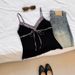 Leopard Print Slim Fit Camisole Patchwork Short Top Lace up Pink Red Bow Style Y2K Hot Girl_ecoleips.com