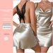 European And American Style Cross-border Backless Home Nightdress, Faux Silk Fashion Thin Dress, Sleeveless Summer_ecoleips.com