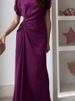 Casual O-neck Draped Gowns Dress Elegant Hight Waist Slim Fit Evening Dress Vestidos Women Fashion Temperament Solid Long Dress_ecoleips.com