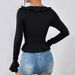Voya Women's 2026 Spring/Summer New Ins Fashion Slimming Ruffle Short Long Sleeve T-shirt Top_ecoleips.com