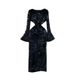 Luxury Socialite Mesh Dress – 3D Floral Embroidery & Side Slit, Waist-Cinching Elegance For Fall/Winter_ecoleips.com