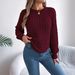 Women's Clothing Casual Solid Color Cable Knit Pullover Sweater With Lantern Sleeves For Autumn And Winter Regular Fit England Style Fashion_ecoleips.com