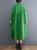 Patchwork Floral Green Shirt Dresses For Women Spring Autumn New Long Sleeve Loose Casual Vintage Dress Fashion Elegant Clothing_ecoleips.com