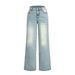 Vintage Washed High Waist Loose Straight Leg Jeans For Women- Distressed Wide Leg Denim Pants With Comfortable Cotton Blend (Light Blue, S/M/L/Xl)_ecoleips.com