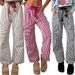 Women's Casual Fashion Loose Striped Straight Leg Trousers_ecoleips.com