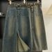 Women's High Waist Denim Skirt – Cement Gray A-Line Wrap Skirt With Side Slit Women's Clothing_ecoleips.com