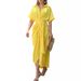 Women's Clothing High Waist Shirt Dress Lapel Medium Length Short Sleeved Single Breasted Fashion Dress_ecoleips.com