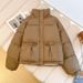 girl Girl Down Jacket Trendy College 2025 Thickened New Stand Collar Student Popular Cotton Coat Women Winter Short Style_ecoleips.com