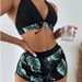 Women's Clothing Women's Solid Color Block Swimsuit Print Bikini Set Color Leaf Fashion Two Piece Women's Clothing_ecoleips.com